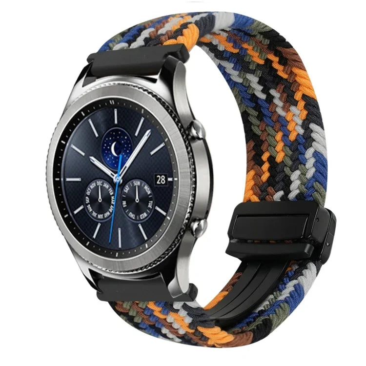 สายรัดนาฬิกาถักพร้อมหัวเข็มขัดแม่เหล็ก 22มม. สำหรับ Samsung Galaxy Gear S3 Classic, สำหรับ Samsung Galaxy Watch 46มม.