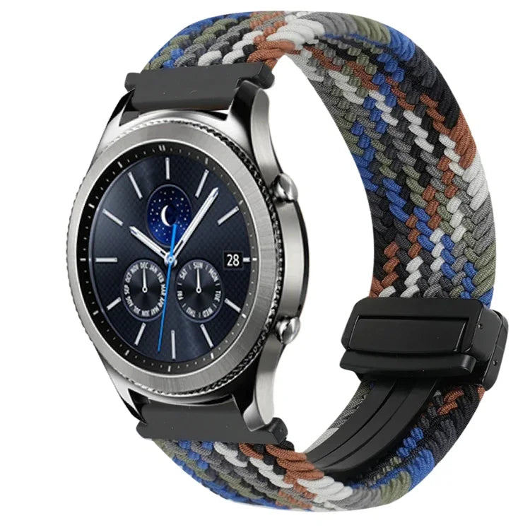 สายรัดนาฬิกาถักพร้อมหัวเข็มขัดแม่เหล็ก 22มม. สำหรับ Samsung Galaxy Gear S3 Classic, สำหรับ Samsung Galaxy Watch 46มม.