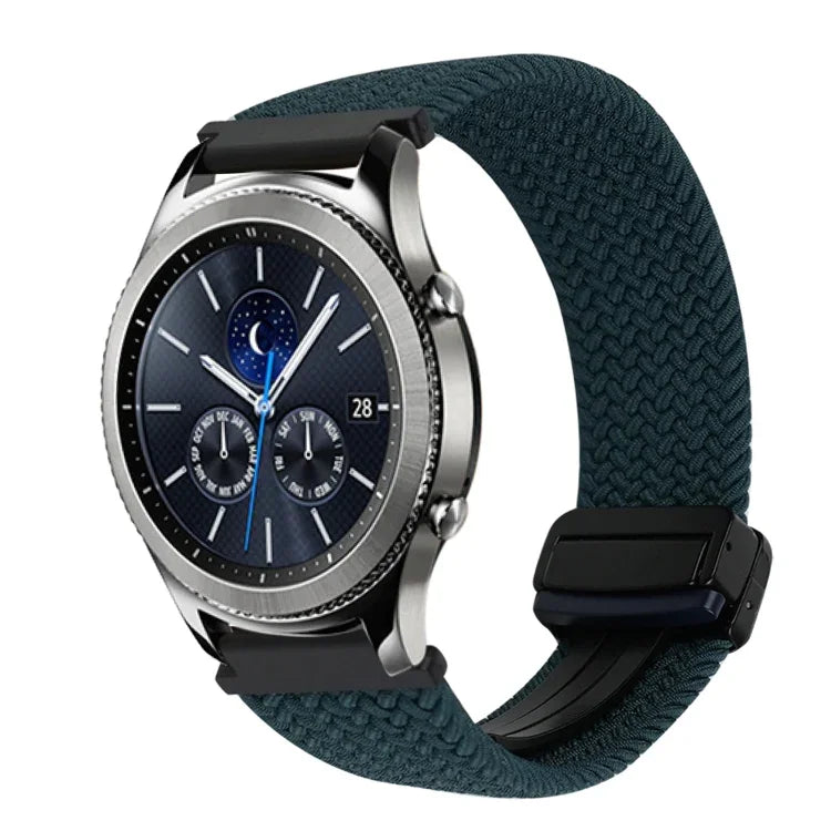สายรัดนาฬิกาถักพร้อมหัวเข็มขัดแม่เหล็ก 22มม. สำหรับ Samsung Galaxy Gear S3 Classic, สำหรับ Samsung Galaxy Watch 46มม.