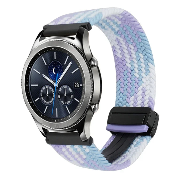 สายรัดนาฬิกาถักพร้อมหัวเข็มขัดแม่เหล็ก 22มม. สำหรับ Samsung Galaxy Gear S3 Classic, สำหรับ Samsung Galaxy Watch 46มม.