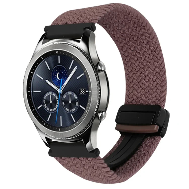 สายรัดนาฬิกาถักพร้อมหัวเข็มขัดแม่เหล็ก 22มม. สำหรับ Samsung Galaxy Gear S3 Classic, สำหรับ Samsung Galaxy Watch 46มม.
