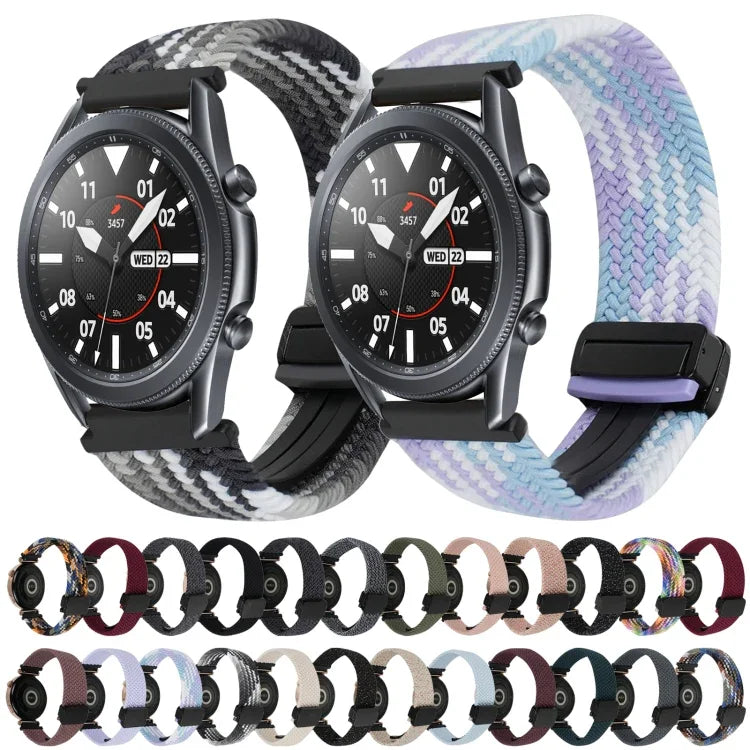 สายรัดนาฬิกาถักพร้อมหัวเข็มขัดแม่เหล็ก 22มม. สำหรับ Samsung Galaxy Gear S3 Classic, สำหรับ Samsung Galaxy Watch 46มม.