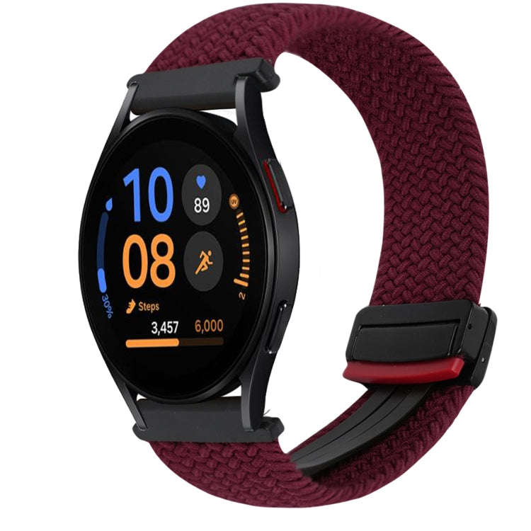 สายรัดนาฬิกาถักพร้อมหัวเข็มขัดแม่เหล็ก 20mm สำหรับ Samsung Galaxy Watch FE 40mm, สำหรับ Samsung Galaxy Watch 6 Classic