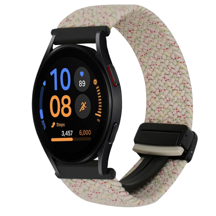 สายรัดนาฬิกาถักพร้อมหัวเข็มขัดแม่เหล็ก 20mm สำหรับ Samsung Galaxy Watch FE 40mm, สำหรับ Samsung Galaxy Watch 6 Classic