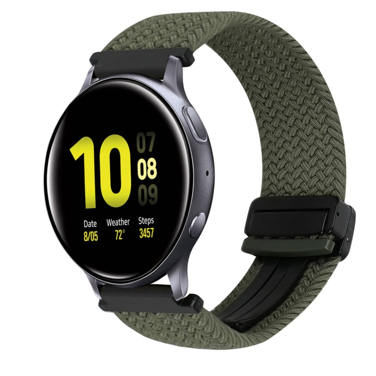 สายรัดนาฬิกาถักพร้อมหัวเข็มขัดแม่เหล็กขนาด 20 มม. สำหรับ Samsung Galaxy Watch Active 2 และ Samsung Galaxy Watch 3 41 มม.
