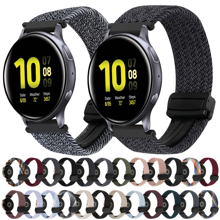 สายรัดนาฬิกาถักพร้อมหัวเข็มขัดแม่เหล็กขนาด 20 มม. สำหรับ Samsung Galaxy Watch Active 2 และ Samsung Galaxy Watch 3 41 มม.