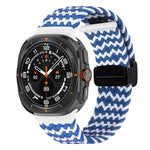 สายรัดนาฬิกาถักพร้อมหัวเข็มขัดแม่เหล็กพับได้สำหรับ Samsung Galaxy Watch Ultra 47มม.