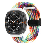 สายรัดนาฬิกาถักพร้อมหัวเข็มขัดแม่เหล็กพับได้สำหรับ Samsung Galaxy Watch Ultra 47มม.