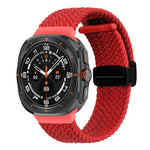 สายรัดนาฬิกาถักพร้อมหัวเข็มขัดแม่เหล็กพับได้สำหรับ Samsung Galaxy Watch Ultra 47มม.