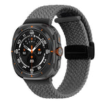สายรัดนาฬิกาถักพร้อมหัวเข็มขัดแม่เหล็กพับได้สำหรับ Samsung Galaxy Watch Ultra 47มม.