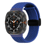 สายรัดนาฬิกาถักพร้อมหัวเข็มขัดแม่เหล็กพับได้สำหรับ Samsung Galaxy Watch Ultra 47มม.