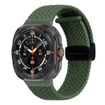 สายรัดนาฬิกาถักพร้อมหัวเข็มขัดแม่เหล็กพับได้สำหรับ Samsung Galaxy Watch Ultra 47มม.