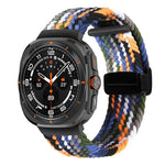 สายรัดนาฬิกาถักพร้อมหัวเข็มขัดแม่เหล็กพับได้สำหรับ Samsung Galaxy Watch Ultra 47มม.