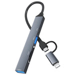 ตัวแปลงขยายฮับ ADS-805 8 พิน + Type-C เป็น USB-C พร้อม USB 2.0 / 3.0 และเครื่องอ่านการ์ด SD / TF, ADS-805