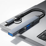 ตัวแปลงขยายฮับ ADS-805 8 พิน + Type-C เป็น USB-C พร้อม USB 2.0 / 3.0 และเครื่องอ่านการ์ด SD / TF, ADS-805