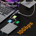 อะแดปเตอร์แปลง USB-C / Type-C ตัวผู้เป็น Type-C ตัวเมียคู่ USB3.2/10Gbps OTG พร้อมชาร์จ PD100W, Type-C ตัวเมียคู่