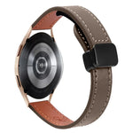 สายรัดนาฬิกาหนังไมโครไฟเบอร์แบบหัวเข็มขัดแม่เหล็กบาง 20 มม. สำหรับ Samsung Galaxy Watch 4 40 / 44 มม. สำหรับ Samsung Galaxy Watch 4 Classic 42 / 46 มม.