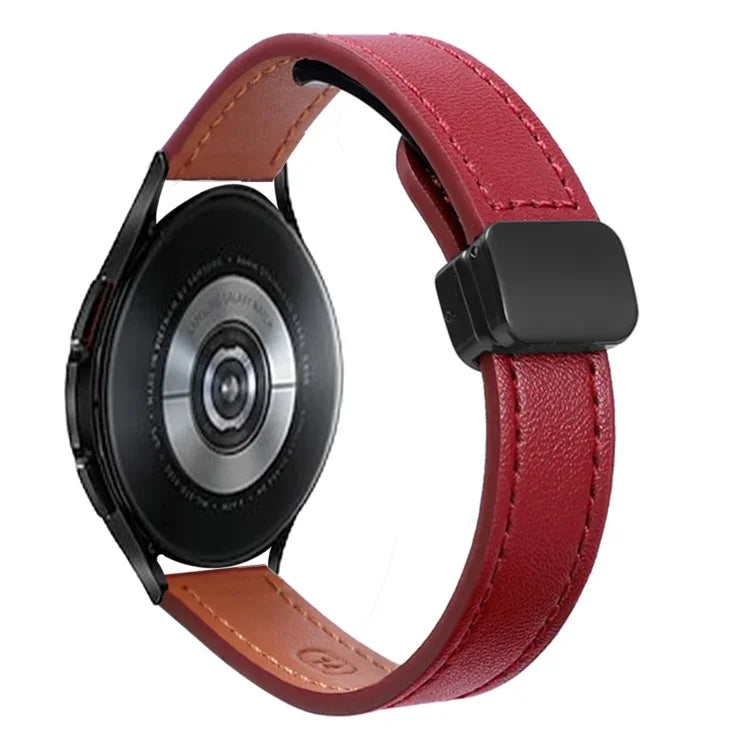 สายรัดนาฬิกาหนังไมโครไฟเบอร์แบบหัวเข็มขัดแม่เหล็กบาง 20 มม. สำหรับ Samsung Galaxy Watch 4 40 / 44 มม. สำหรับ Samsung Galaxy Watch 4 Classic 42 / 46 มม.