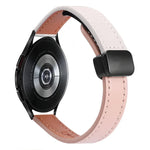 สายรัดนาฬิกาหนังไมโครไฟเบอร์แบบหัวเข็มขัดแม่เหล็กบาง 20 มม. สำหรับ Samsung Galaxy Watch 4 40 / 44 มม. สำหรับ Samsung Galaxy Watch 4 Classic 42 / 46 มม.