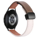 สายรัดนาฬิกาหนังไมโครไฟเบอร์แบบหัวเข็มขัดแม่เหล็กบาง 20 มม. สำหรับ Samsung Galaxy Watch 4 40 / 44 มม. สำหรับ Samsung Galaxy Watch 4 Classic 42 / 46 มม.
