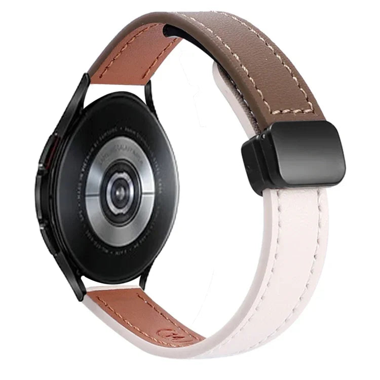 สายรัดนาฬิกาหนังไมโครไฟเบอร์แบบหัวเข็มขัดแม่เหล็กบาง 20 มม. สำหรับ Samsung Galaxy Watch 4 40 / 44 มม. สำหรับ Samsung Galaxy Watch 4 Classic 42 / 46 มม.