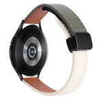 สายรัดนาฬิกาหนังไมโครไฟเบอร์แบบหัวเข็มขัดแม่เหล็กบาง 20 มม. สำหรับ Samsung Galaxy Watch 4 40 / 44 มม. สำหรับ Samsung Galaxy Watch 4 Classic 42 / 46 มม.