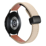 สายรัดนาฬิกาหนังไมโครไฟเบอร์แบบหัวเข็มขัดแม่เหล็กบาง 20 มม. สำหรับ Samsung Galaxy Watch 4 40 / 44 มม. สำหรับ Samsung Galaxy Watch 4 Classic 42 / 46 มม.