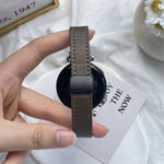 สายรัดนาฬิกาหนังไมโครไฟเบอร์แบบหัวเข็มขัดแม่เหล็กบาง 20 มม. สำหรับ Samsung Galaxy Watch 4 40 / 44 มม. สำหรับ Samsung Galaxy Watch 4 Classic 42 / 46 มม.