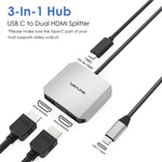 อะแดปเตอร์แปลง WAVLINK UHP510 Pro ชาร์จ PD 87W USB C เป็น Dual HD 4K 60Hz
