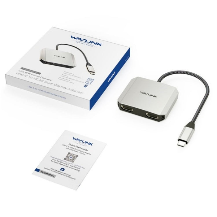 อะแดปเตอร์แปลง WAVLINK UHP510 Pro ชาร์จ PD 87W USB C เป็น Dual HD 4K 60Hz