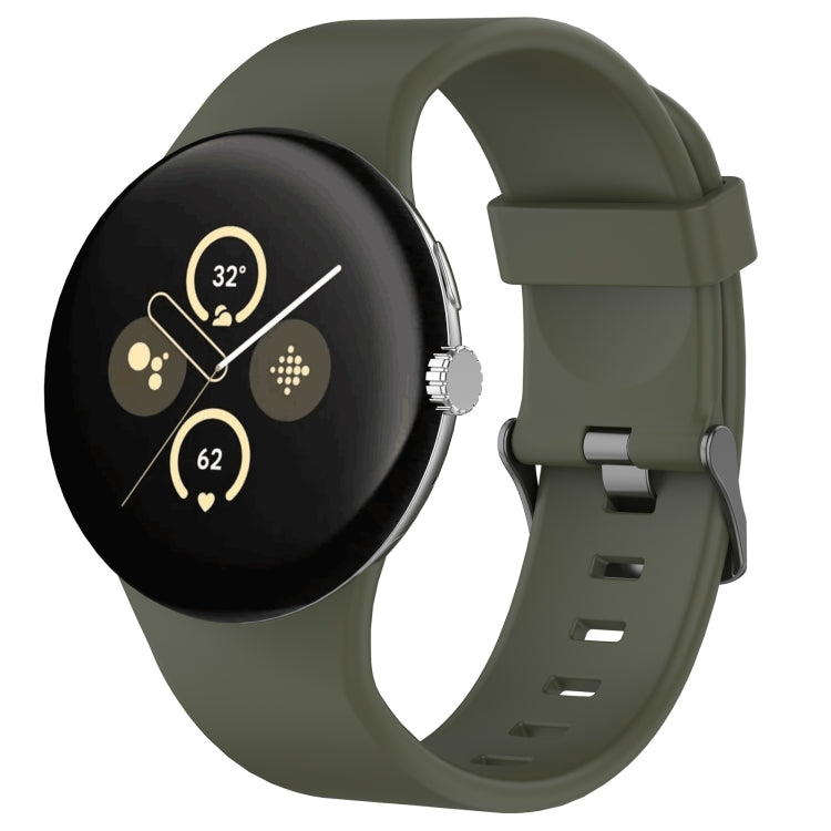 สายรัดนาฬิกาซิลิโคนสีเรียบสำหรับกีฬา สำหรับ Google Pixel Watch 4 / Watch 3 45mm