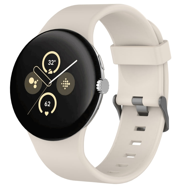 สายรัดนาฬิกาซิลิโคนสีเรียบสำหรับกีฬา สำหรับ Google Pixel Watch 4 / Watch 3 45mm