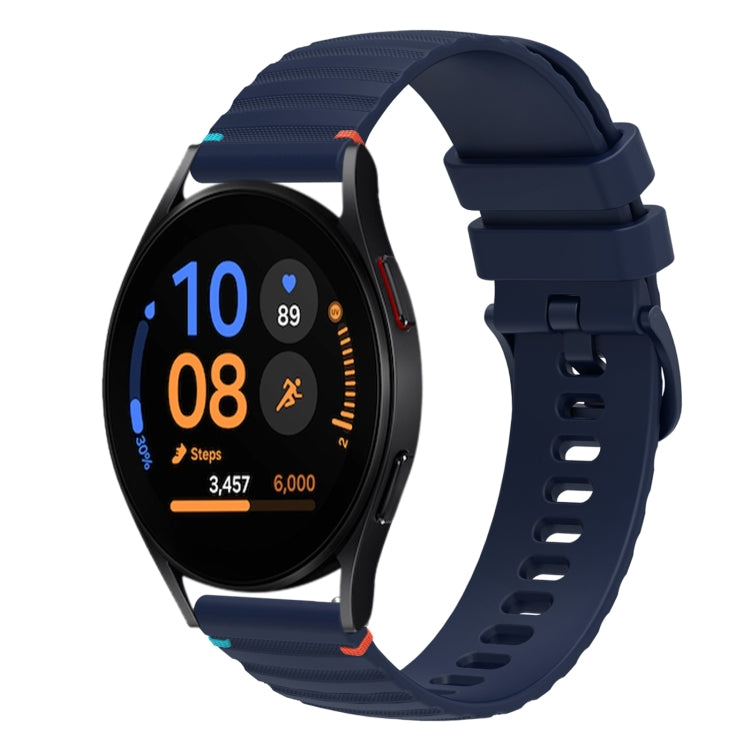 สายซิลิโคนขนาด 20 มม. แบบเย็บจุดคลื่น สำหรับ Samsung Galaxy Watch FE 40 มม., สำหรับ Samsung Galaxy Watch 7 ขนาด 40 / 44 มม., สำหรับ Samsung Galaxy Watch 6 Classic ขนาด 43 / 47 มม., สำหรับ Samsung Galaxy Watch 6 ขนาด 40 / 44 มม.