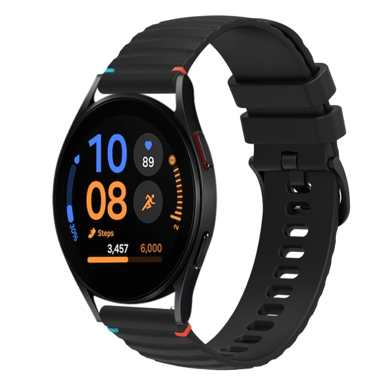 สายซิลิโคนขนาด 20 มม. แบบเย็บจุดคลื่น สำหรับ Samsung Galaxy Watch FE 40 มม., สำหรับ Samsung Galaxy Watch 7 ขนาด 40 / 44 มม., สำหรับ Samsung Galaxy Watch 6 Classic ขนาด 43 / 47 มม., สำหรับ Samsung Galaxy Watch 6 ขนาด 40 / 44 มม.