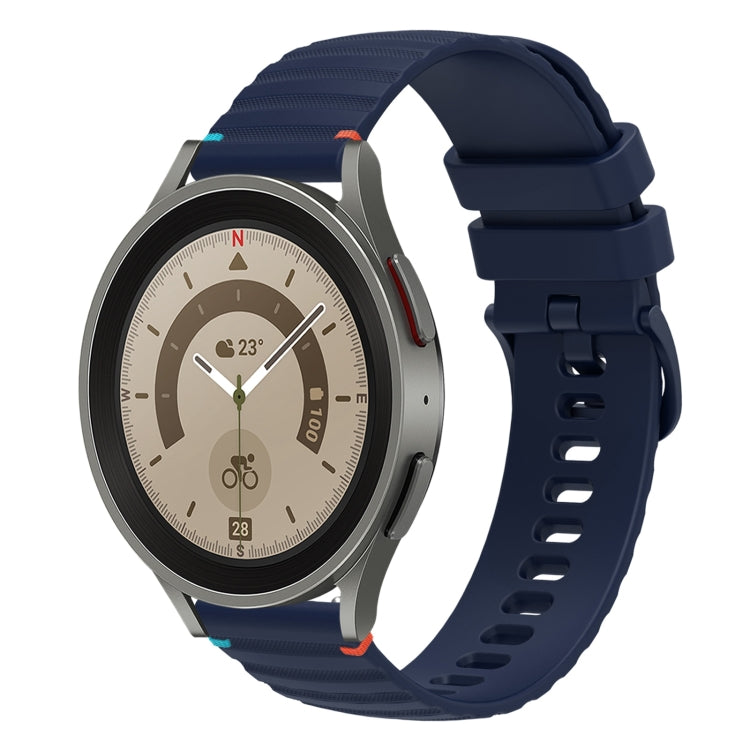 สายรัดนาฬิกาซิลิโคนเย็บลายจุดคลื่น ขนาด 20 มม. สำหรับ Samsung Galaxy Watch 5 ขนาด 40 / 44 มม. สำหรับ Samsung Galaxy Watch 5 Pro ขนาด 45 มม. สำหรับ Samsung Galaxy Watch 4 ขนาด 40 / 44 มม. สำหรับ Samsung Galaxy Watch 4 Classic ขนาด 42 / 46 มม.