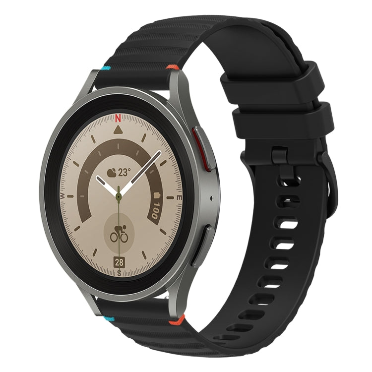 สายรัดนาฬิกาซิลิโคนเย็บลายจุดคลื่น ขนาด 20 มม. สำหรับ Samsung Galaxy Watch 5 ขนาด 40 / 44 มม. สำหรับ Samsung Galaxy Watch 5 Pro ขนาด 45 มม. สำหรับ Samsung Galaxy Watch 4 ขนาด 40 / 44 มม. สำหรับ Samsung Galaxy Watch 4 Classic ขนาด 42 / 46 มม.