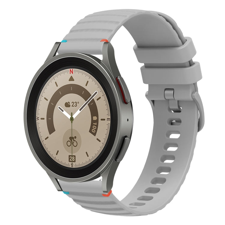 สายรัดนาฬิกาซิลิโคนเย็บลายจุดคลื่น ขนาด 20 มม. สำหรับ Samsung Galaxy Watch 5 ขนาด 40 / 44 มม. สำหรับ Samsung Galaxy Watch 5 Pro ขนาด 45 มม. สำหรับ Samsung Galaxy Watch 4 ขนาด 40 / 44 มม. สำหรับ Samsung Galaxy Watch 4 Classic ขนาด 42 / 46 มม.