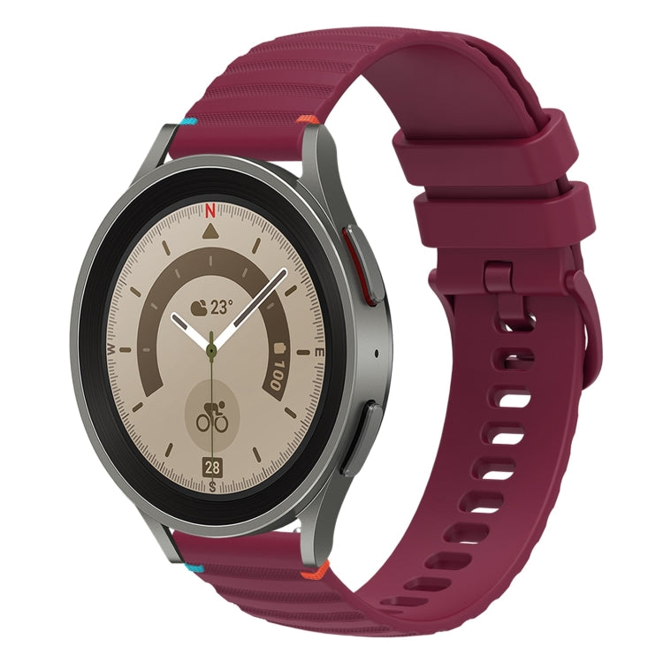 สายรัดนาฬิกาซิลิโคนเย็บลายจุดคลื่น ขนาด 20 มม. สำหรับ Samsung Galaxy Watch 5 ขนาด 40 / 44 มม. สำหรับ Samsung Galaxy Watch 5 Pro ขนาด 45 มม. สำหรับ Samsung Galaxy Watch 4 ขนาด 40 / 44 มม. สำหรับ Samsung Galaxy Watch 4 Classic ขนาด 42 / 46 มม.