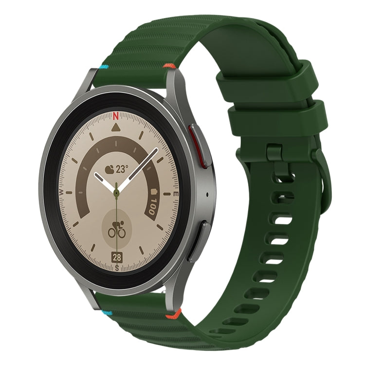 สายรัดนาฬิกาซิลิโคนเย็บลายจุดคลื่น ขนาด 20 มม. สำหรับ Samsung Galaxy Watch 5 ขนาด 40 / 44 มม. สำหรับ Samsung Galaxy Watch 5 Pro ขนาด 45 มม. สำหรับ Samsung Galaxy Watch 4 ขนาด 40 / 44 มม. สำหรับ Samsung Galaxy Watch 4 Classic ขนาด 42 / 46 มม.
