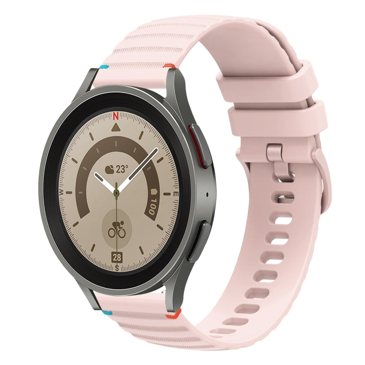 สายรัดนาฬิกาซิลิโคนเย็บลายจุดคลื่น ขนาด 20 มม. สำหรับ Samsung Galaxy Watch 5 ขนาด 40 / 44 มม. สำหรับ Samsung Galaxy Watch 5 Pro ขนาด 45 มม. สำหรับ Samsung Galaxy Watch 4 ขนาด 40 / 44 มม. สำหรับ Samsung Galaxy Watch 4 Classic ขนาด 42 / 46 มม.