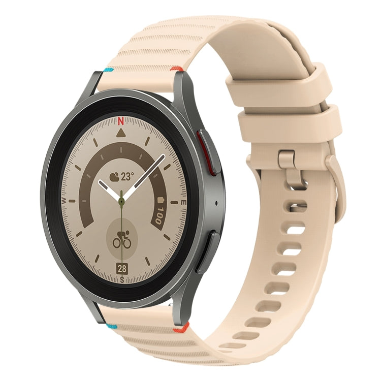 สายรัดนาฬิกาซิลิโคนเย็บลายจุดคลื่น ขนาด 20 มม. สำหรับ Samsung Galaxy Watch 5 ขนาด 40 / 44 มม. สำหรับ Samsung Galaxy Watch 5 Pro ขนาด 45 มม. สำหรับ Samsung Galaxy Watch 4 ขนาด 40 / 44 มม. สำหรับ Samsung Galaxy Watch 4 Classic ขนาด 42 / 46 มม.