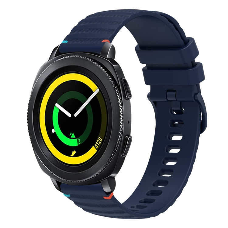 สายรัดนาฬิกาซิลิโคนเย็บลายจุดคลื่น ขนาด 20 มม. สำหรับ Samsung Galaxy Gear Sport สำหรับ Samsung Galaxy Watch Active 2 สำหรับ Samsung Galaxy Watch3 ขนาด 41 มม. สำหรับ Samsung Galaxy Watch Active