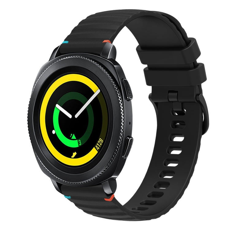 สายรัดนาฬิกาซิลิโคนเย็บลายจุดคลื่น ขนาด 20 มม. สำหรับ Samsung Galaxy Gear Sport สำหรับ Samsung Galaxy Watch Active 2 สำหรับ Samsung Galaxy Watch3 ขนาด 41 มม. สำหรับ Samsung Galaxy Watch Active