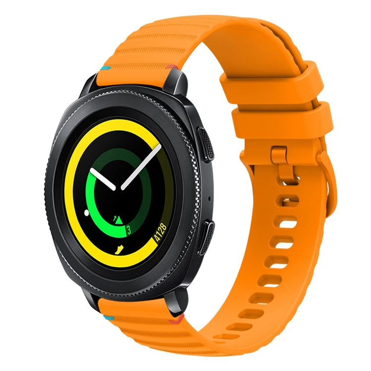 สายรัดนาฬิกาซิลิโคนเย็บลายจุดคลื่น ขนาด 20 มม. สำหรับ Samsung Galaxy Gear Sport สำหรับ Samsung Galaxy Watch Active 2 สำหรับ Samsung Galaxy Watch3 ขนาด 41 มม. สำหรับ Samsung Galaxy Watch Active