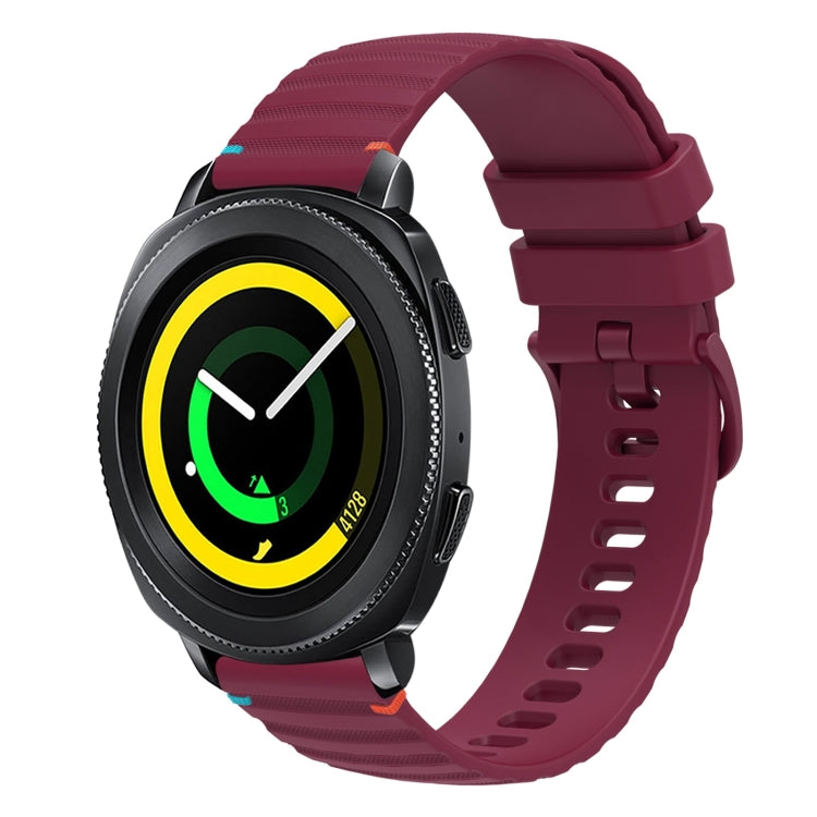 สายรัดนาฬิกาซิลิโคนเย็บลายจุดคลื่น ขนาด 20 มม. สำหรับ Samsung Galaxy Gear Sport สำหรับ Samsung Galaxy Watch Active 2 สำหรับ Samsung Galaxy Watch3 ขนาด 41 มม. สำหรับ Samsung Galaxy Watch Active