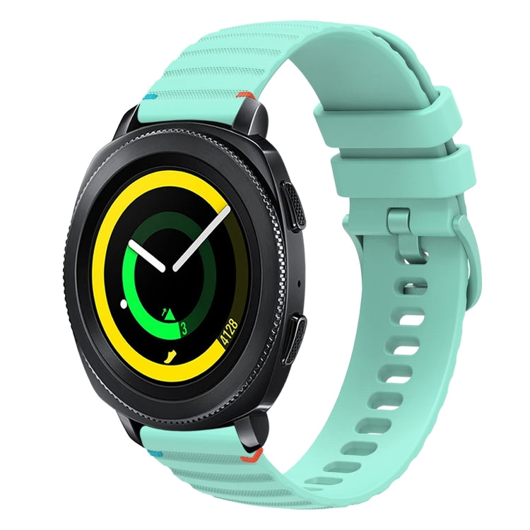 สายรัดนาฬิกาซิลิโคนเย็บลายจุดคลื่น ขนาด 20 มม. สำหรับ Samsung Galaxy Gear Sport สำหรับ Samsung Galaxy Watch Active 2 สำหรับ Samsung Galaxy Watch3 ขนาด 41 มม. สำหรับ Samsung Galaxy Watch Active