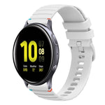 สายรัดนาฬิกาซิลิโคนเย็บลายจุดคลื่น ขนาด 20 มม. สำหรับ Samsung Galaxy Gear Sport สำหรับ Samsung Galaxy Watch Active 2 สำหรับ Samsung Galaxy Watch3 ขนาด 41 มม. สำหรับ Samsung Galaxy Watch Active