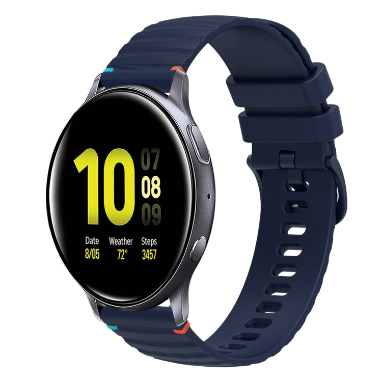 สายรัดนาฬิกาซิลิโคนเย็บลายจุดคลื่น ขนาด 20 มม. สำหรับ Samsung Galaxy Gear Sport สำหรับ Samsung Galaxy Watch Active 2 สำหรับ Samsung Galaxy Watch3 ขนาด 41 มม. สำหรับ Samsung Galaxy Watch Active