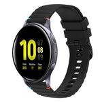 สายรัดนาฬิกาซิลิโคนเย็บลายจุดคลื่น ขนาด 20 มม. สำหรับ Samsung Galaxy Gear Sport สำหรับ Samsung Galaxy Watch Active 2 สำหรับ Samsung Galaxy Watch3 ขนาด 41 มม. สำหรับ Samsung Galaxy Watch Active