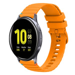 สายรัดนาฬิกาซิลิโคนเย็บลายจุดคลื่น ขนาด 20 มม. สำหรับ Samsung Galaxy Gear Sport สำหรับ Samsung Galaxy Watch Active 2 สำหรับ Samsung Galaxy Watch3 ขนาด 41 มม. สำหรับ Samsung Galaxy Watch Active
